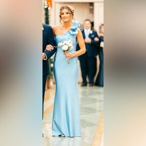 NICOLE BAKTI ONE SHOULDER EVENING DRESS